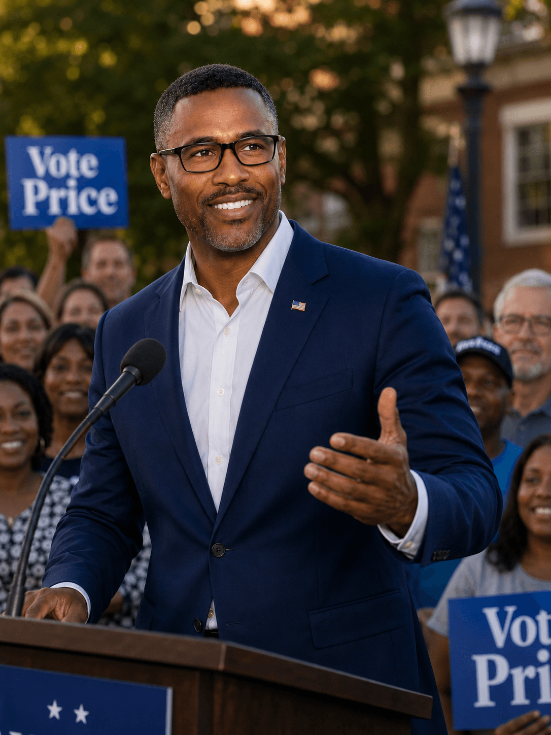 Solomon Price speaking at a campaign rally